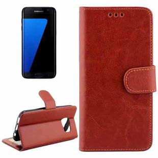 For Galaxy S7 Edge / G935 Crazy Horse Texture Horizontal Flip Magnetic Snap Leather Case with Adjustable Holder & Card Slots & Photo Frame & Wallet(Brown)