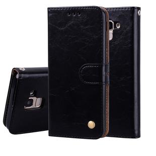 Business Style Oil Wax Texture Horizontal Flip Leather Case for Galaxy J6 (EU Version) (2018), with Holder & Card Slots & Wallet (Black)