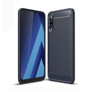 Brushed Texture Carbon Fiber TPU Case for Galaxy A50 (Navy Blue)