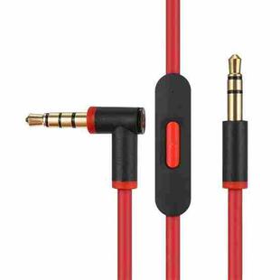 ZS0087 3.5mm Male to Male Earphone Cable with Mic & Wire-controlled, Cable Length: 1.4m(Red Black)