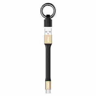 IVON CA90 3.1A Max USB to USB-C / Type-C Portable Data Cable with Ring, Length: 14.5cm (Champagne Gold)