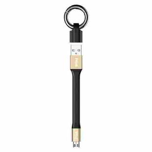 IVON CA90 3.1A Max USB to Micro USB Portable Data Cable with Ring, Length: 14.5cm (Champagne Gold)