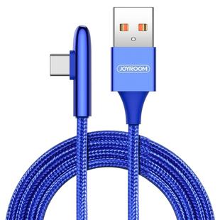 JOYROOM S-M98K 3A USB-C / Type-C Bullet Shape Quick Charging + Transmission Nylon Braided Data Cable, Length: 1.2m(Blue)