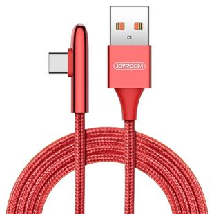 JOYROOM S-M98K 3A USB-C / Type-C Bullet Shape Quick Charging + Transmission Nylon Braided Data Cable, Length: 1.2m(Red)