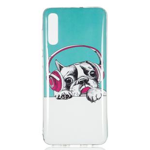 Headphone Puppy Pattern Noctilucent TPU Soft Case for Galaxy A70