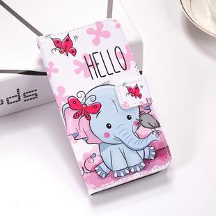 Butterfly Elephant Pattern Colored Drawing Horizontal Flip Leather Case for Galaxy J4 Plus, with Holder & Card Slots & Wallet & Lanyard