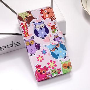 Colorful Owl Pattern Colored Drawing Horizontal Flip Leather Case for Galaxy J6 Plus, with Holder & Card Slots & Wallet & Lanyard