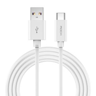 ROCK C4 5A USB-C / Type-C to USB Charge Sync Round Data Cable, Length : 1m (White)