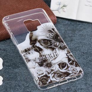 For Galaxy S9 Flower Skull Pattern TPU Soft Protective Back Case