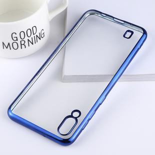 Ultra-thin Electroplating Soft TPU Protective Back Cover Case for Galaxy M10 (Blue)