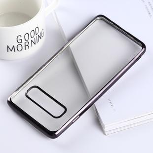 Ultra-thin Electroplating Soft TPU Protective Back Cover Case for Galaxy S10 (Black)