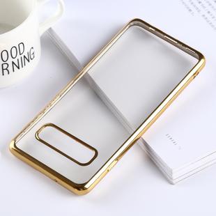 Ultra-thin Electroplating Soft TPU Protective Back Cover Case for Galaxy S10 (Gold)