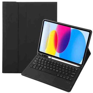 For iPad 10th Gen 10.9 2022 A10B-A Lambskin Texture Bluetooth Touch Keyboard Leather Tablet Case with Pen Slot(Black)