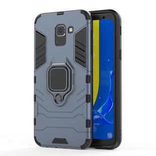 PC + TPU Shockproof Protective Case with Magnetic Ring Holder for Galaxy J6 (2018)(Navy Blue)