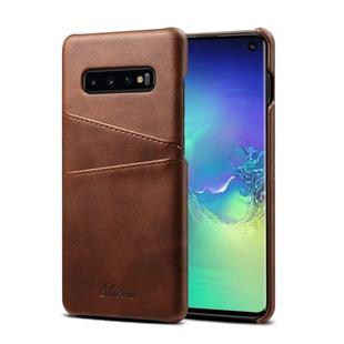 Suteni Calf Texture Protective Case for Galaxy S10, with Card Slots (Coffee)