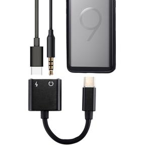 2 in 1 3.5mm to USB-C / Type-C Audio Charging Converter Adapter(Black)