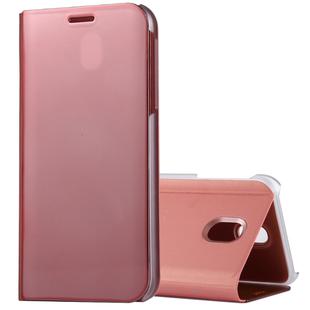 For Galaxy J7 (2017) (EU Version) Electroplating Mirror Horizontal Flip Leather Case with Holder(Rose Gold)