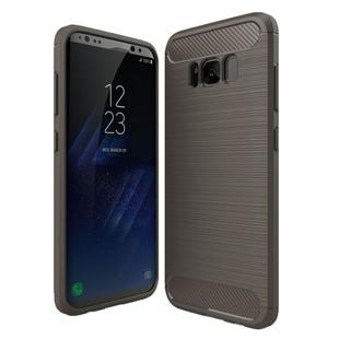 For Galaxy S8 + / G9550 Brushed Carbon Fiber Texture Shockproof TPU Protective Cover Case(Grey)