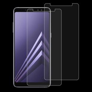 2 PCS for Galaxy A8 (2018) 0.26mm 9H Surface Hardness 2.5D Curved Edge Tempered Glass Screen Protector