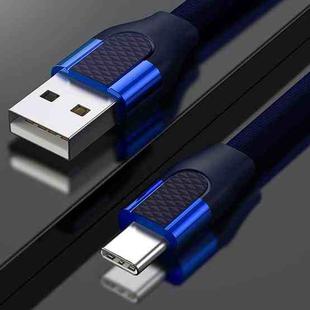 JOYROOM S-M359 1m 2.4A USB to USB-C / Type-C U Shape Aluminum Fast Charging & Data Flat Cable, For Galaxy S8 & S8 + / LG G6 / Huawei P10 & P10 Plus / Xiaomi Mi6 & Max 2 and other Smartphones(Blue)