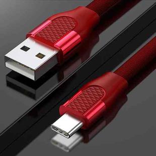 JOYROOM S-M359 1m 2.4A USB to USB-C / Type-C U Shape Aluminum Fast Charging & Data Flat Cable, For Galaxy S8 & S8 + / LG G6 / Huawei P10 & P10 Plus / Xiaomi Mi6 & Max 2 and other Smartphones(Red)