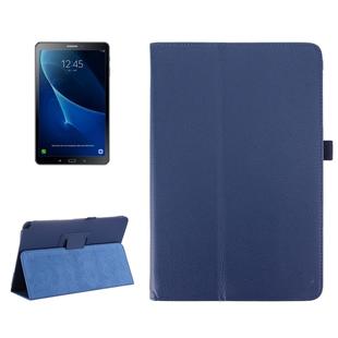 For Galaxy Tab A 10.1 (2016) / P585 Litchi Texture Horizontal Flip Leather Case with Holder(Dark Blue)