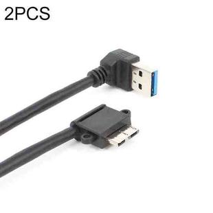 2 PCS USB 3.0 Upper Elbow Male to Micro USB 3.0 Elbow Charging Data Cable, Cable Length: 27cm