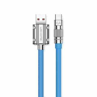 WK WDC-186 Qjie Series 6A USB to USB-C/Type-C Ultra-Fast Charge Data Cable, Length: 1m (Blue)