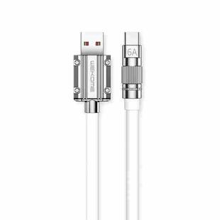 WK WDC-186 Qjie Series 6A USB to USB-C/Type-C Ultra-Fast Charge Data Cable, Length: 1m (White)