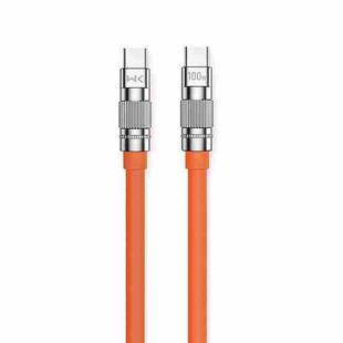 WK WDC-188 Qjie Series 100W USB-C/Type-C to USB-C/Type-C Fast Charge Data Cable, Length: 1m (Orange)
