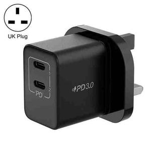 MOMAX UM32CN 35W Dual USB-C/Type-C Port Gallium Nitride PD Fast Charger, Specification: UK Plug(Black)