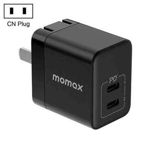 MOMAX UM32CN 35W Dual USB-C/Type-C Port Gallium Nitride PD Fast Charger, Specification: CN Plug (Black)