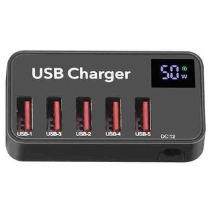 988A Multi-function DC 12V 5 Ports USB Digital Display Fast Charger