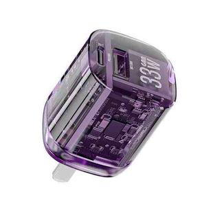 WEKOME WP-U115 33W USB+Type Dual Port GaN Fast Charger, Specification:CN Plug(Purple)