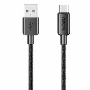 WEKOME WDC-03 Tidal Energy Series 6A USB to USB-C/Type-C Braided Data Cable, Length: 1m (Black)