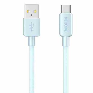 WEKOME WDC-03 Tidal Energy Series 6A USB to USB-C/Type-C Braided Data Cable, Length: 1m (Blue)