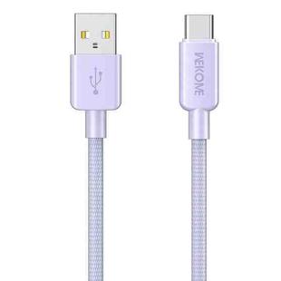 WEKOME WDC-03 Tidal Energy Series 6A USB to USB-C/Type-C Braided Data Cable, Length: 1m (Purple)