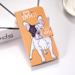 Dog Pattern Colored Drawing Horizontal Flip Leather Case for Galaxy A30, with Holder & Card Slots & Wallet & Lanyard