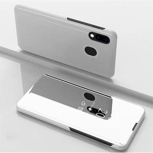 Electroplating Mirror Horizontal Flip Leather Case for Galaxy A40 , with Holder (Silver)