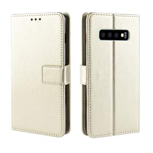 Retro Crazy Horse Texture Horizontal Flip Leather Case for Galaxy S10 (5G), with Holder & Card Slots & Photo Frame (Gold)