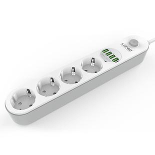 LDNIO SE4432 4 x USB Ports Multi-function Travel Home Office Non-slip Socket, Cable Length: 2m, EU Plug