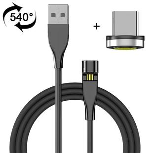 1m USB to USB-C / Type-C 540 Degree Rotating Magnetic Charging Cable (Black)