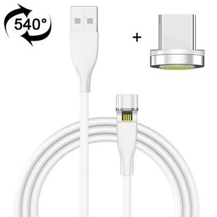 1m USB to USB-C / Type-C 540 Degree Rotating Magnetic Charging Cable (White)