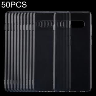 50 PCS 0.75mm Ultrathin Transparent TPU Soft Protective Case for Samsung Galaxy S10 Plus