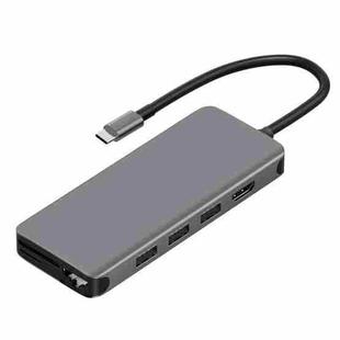 WIWU Alpha 12 In 1 USB 3.0 x3 + USB 2.0 x2 +  HDMI + SD+ Micro SD + Type-C / USB-C + Lan Port + 3.5mm Port Multi-function HUB Docking Station