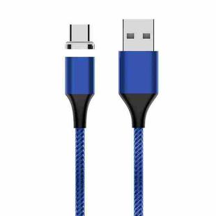 M11 3A USB to USB-C / Type-C Nylon Braided Magnetic Data Cable, Cable Length: 2m (Blue)
