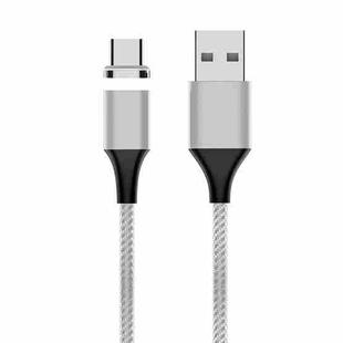 M11 3A USB to USB-C / Type-C Nylon Braided Magnetic Data Cable, Cable Length: 2m (Silver)