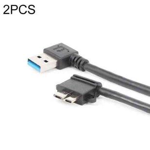 2 PCS USB 3.0 Left Elbow Male to Micro USB 3.0 Elbow Charging Data Cable, Cable Length: 27cm