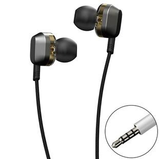 WK Y9 3.5mm In-Ear Double Moving Coil HIFI Stereo Wired Earphone (Black)