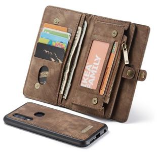 CaseMe-008 Detachable Multifunctional Retro Frosted Horizontal Flip Leather Case for Galaxy A40, with Card Slot & Holder & Zipper Wallet & Photo Frame(Brown)